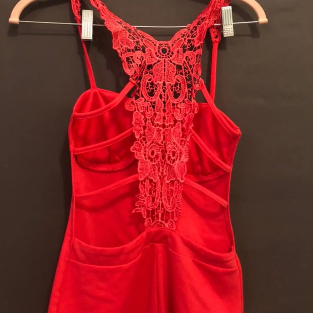 Red Cut Outs Dress